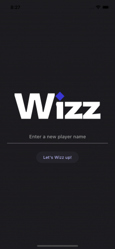 Wizz app: starting screen